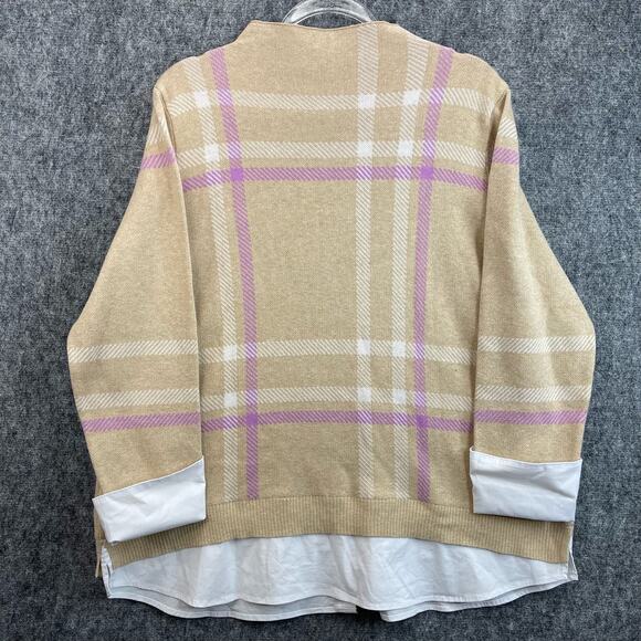 ISAAC MIZRAHI LIVE Plaid Blouse Women Size XL - Picture 3 of 12